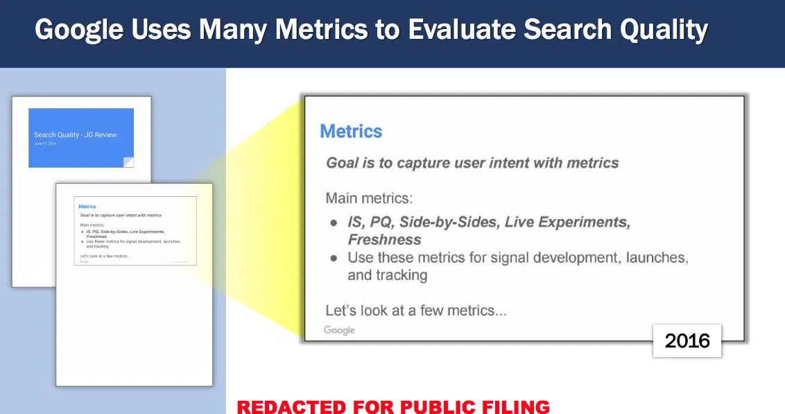Google Uses Many Metrics to Evaluate Search Quality