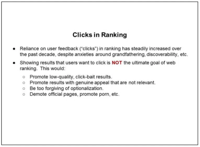 Clicks in Ranking